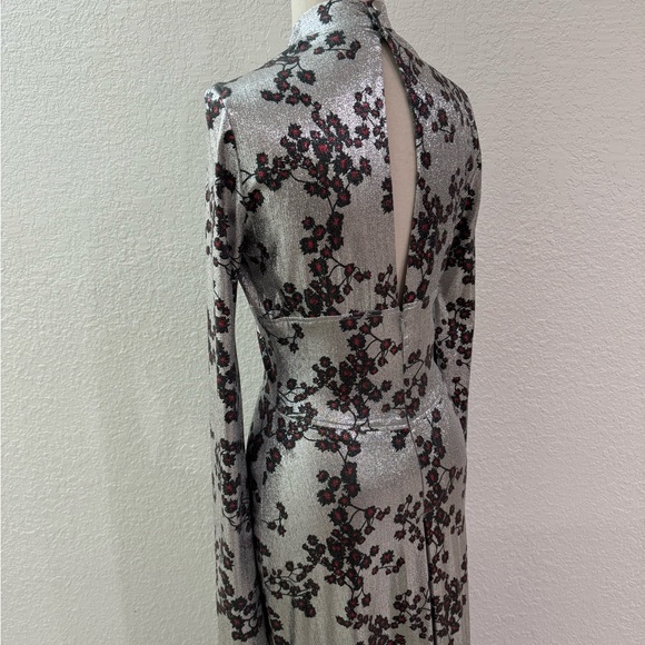 Paco Rabanne Floral Metallic Jerssey Maxi Dress Women's Size 38 US 6 EUC - Picture 8 of 15